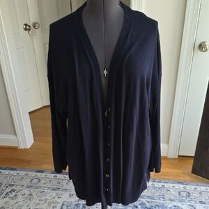 Talbots Classic Navy Women's Cardigan Sweater